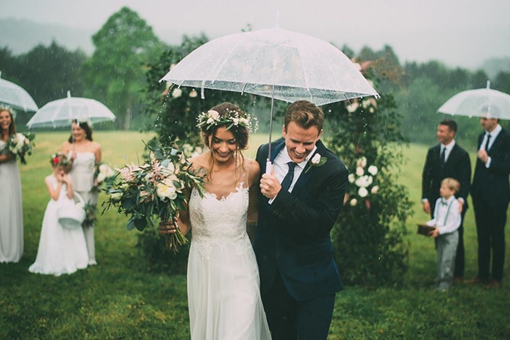 Rainy Wedding Day Prep: Luxury Umbrellas