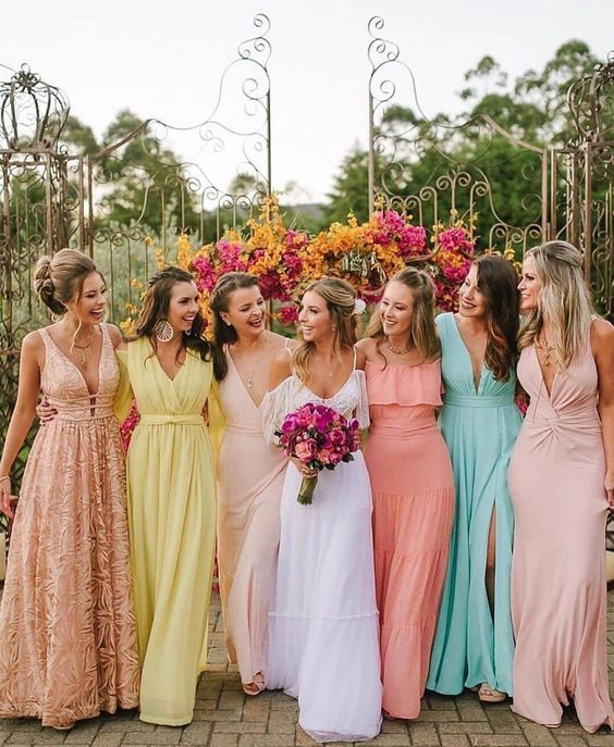 Bridesmaids In Bold Colours 