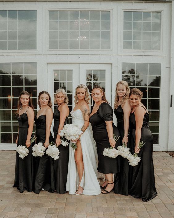 black bridesmaids dresses