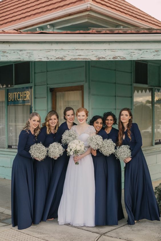 long sleeve bridesmaids dresses