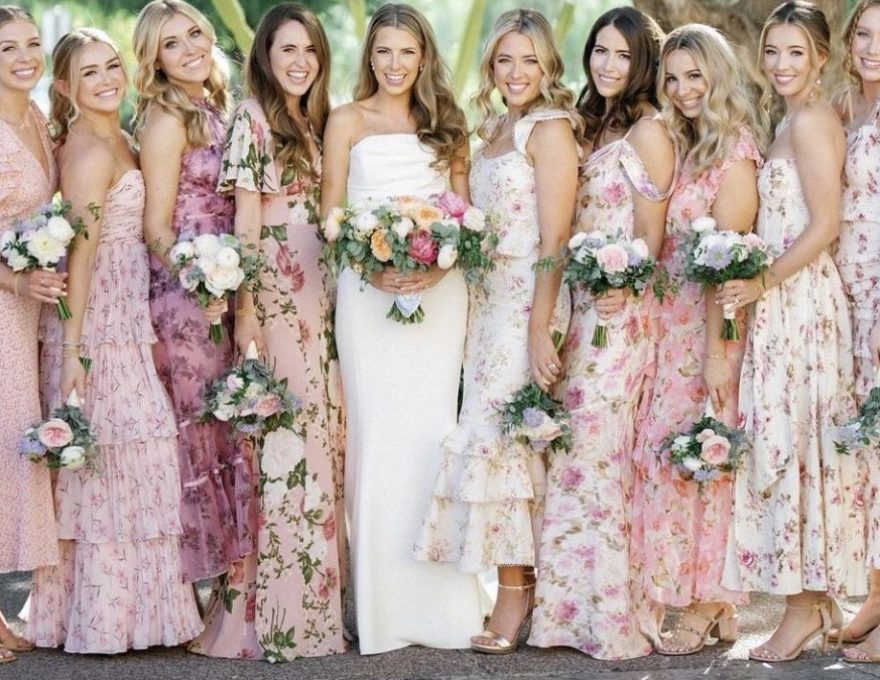 floral bridesmaids dresses