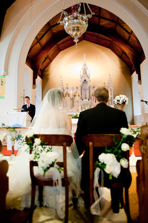 Bride and Groom at Altar