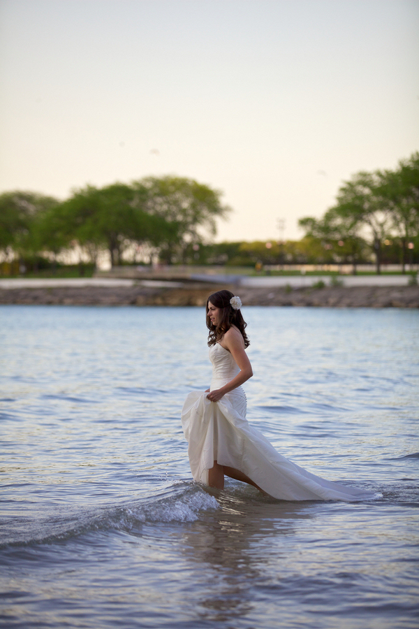 Bride Wading Into The Water