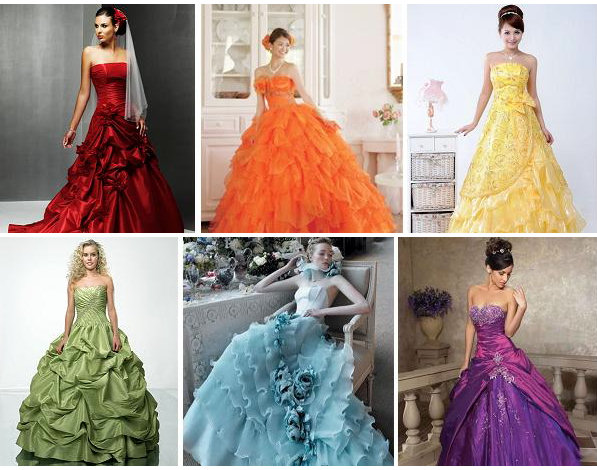 Vibrant Colour Wedding Dresses