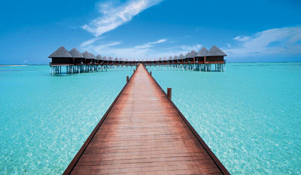 water bungalows in the Maldives