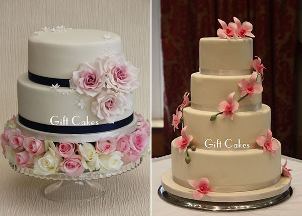 Cakes decorated with fresh flowers from Gift Cakes