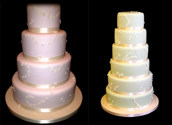 Wedding cakes with blossom design