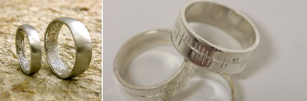 Finger Print and Ogham Wedding Rings