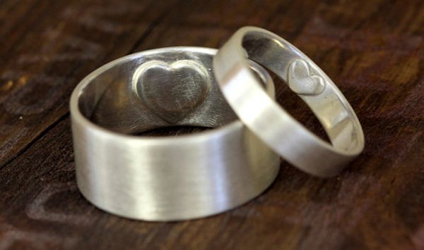 secret heart wedding rings
