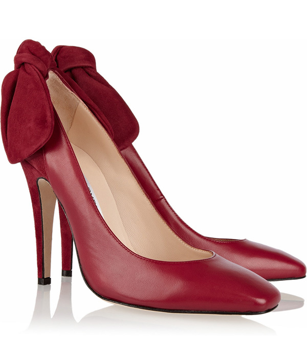 Bow detailed Carven leather and suede pumps