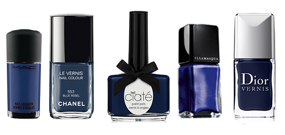 Selection of blue nail polishes