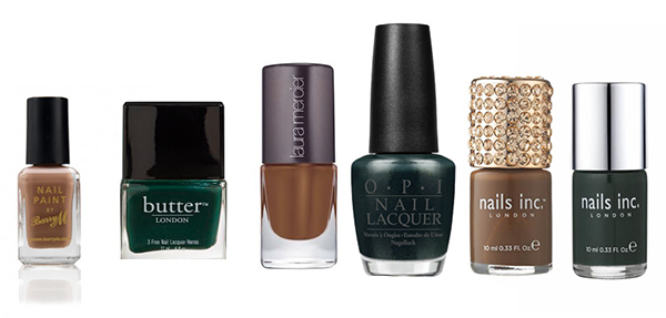 Selection of camouflage nail polishes
