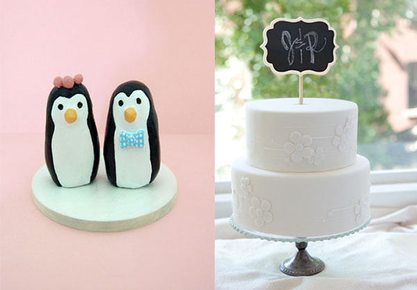 Quirky wedding cake toppers