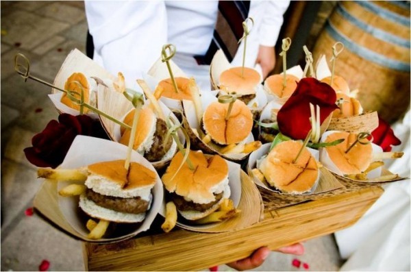 wedding food mini burgers