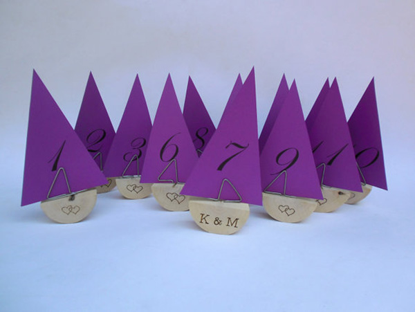 Paper love boats table numbers