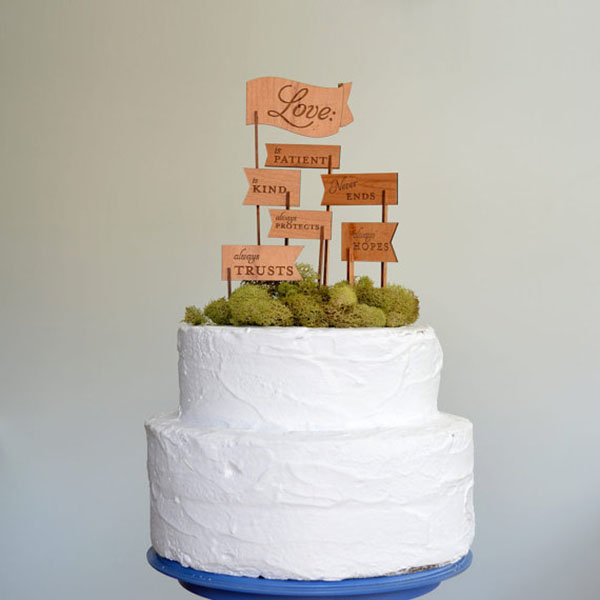 wooden flag cake toppers
