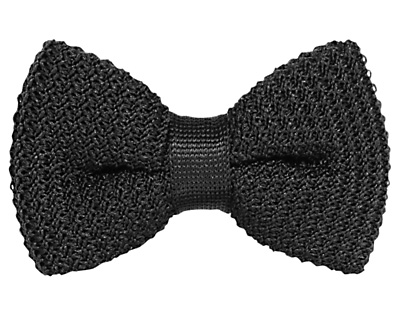 Black knitted bow tie
