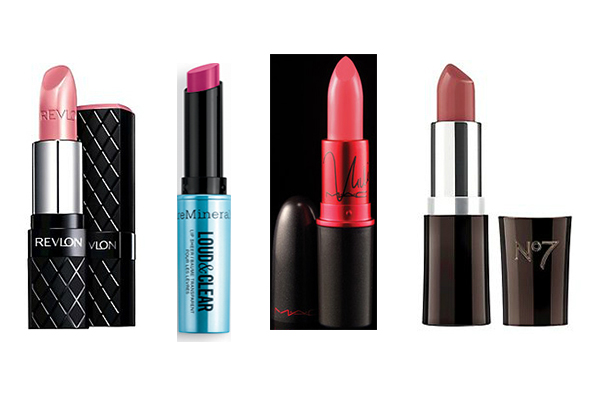 Selection of pink lipsticks 