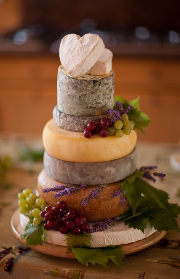 Wedding cake made of cheese, cheesecake