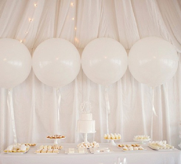 White Balloons For Wedding Decor