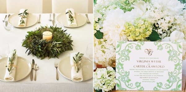 olive green wedding decor