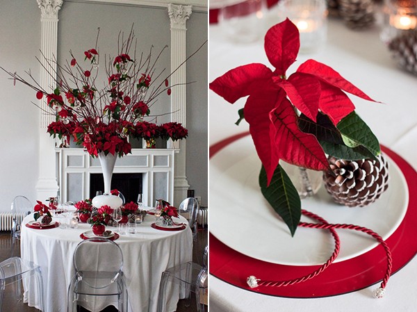 Poinsetta table centre pieces