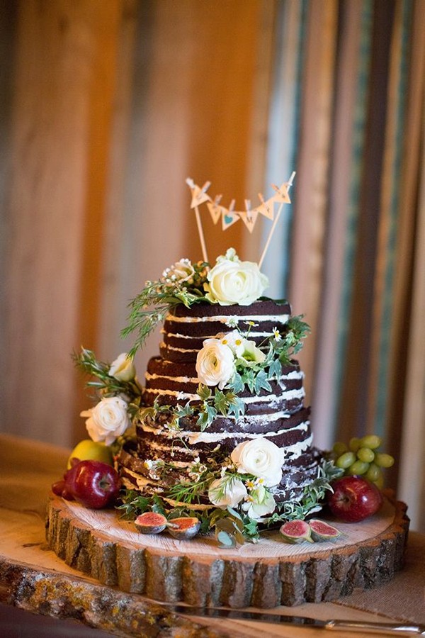 Chocolate naked wedding cake