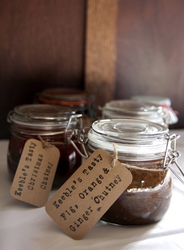 Homemade chutney wedding favour