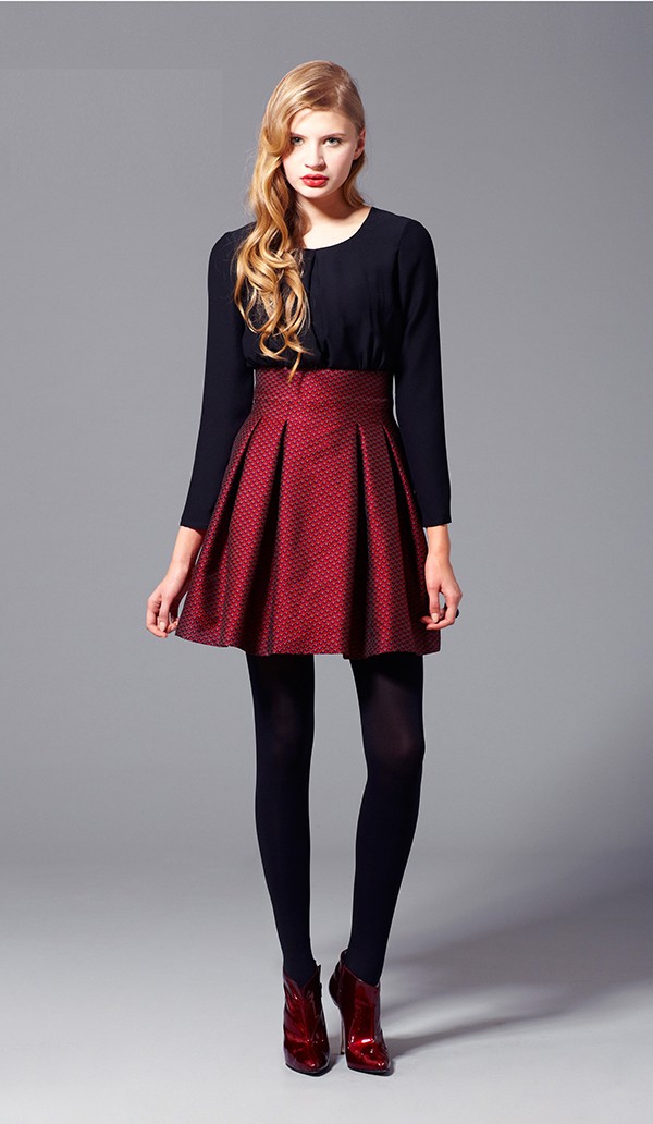 Penny Lane red and black long sleeve dress
