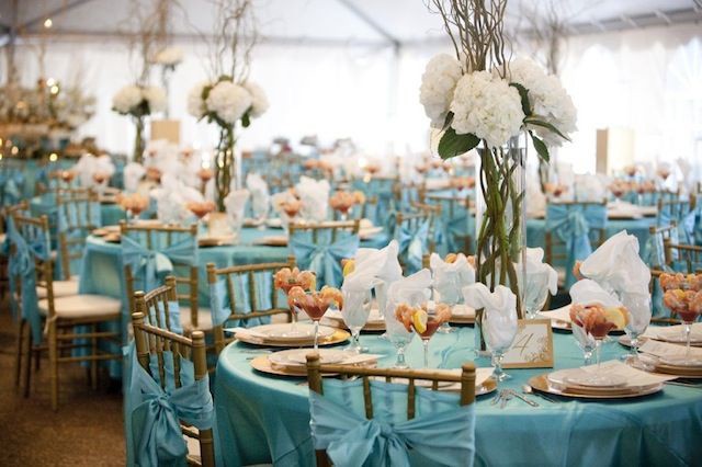 Turquoise wedding reception