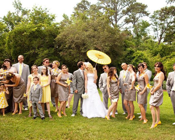 Yellow and grey wedding