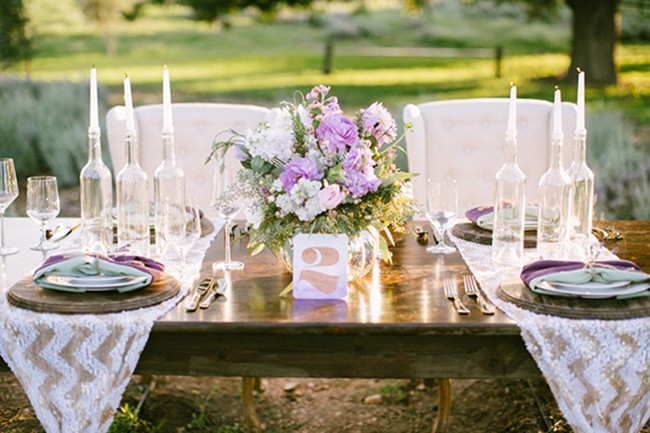 Lavender table setting