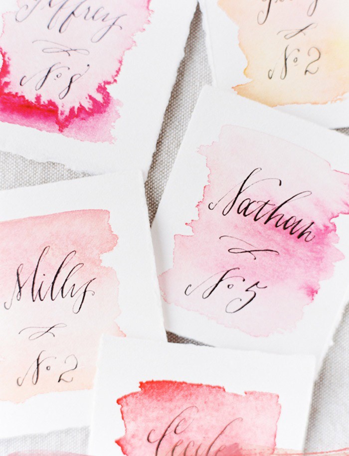 Watercolour place cards