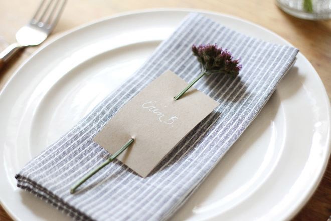 Flower stem place name card