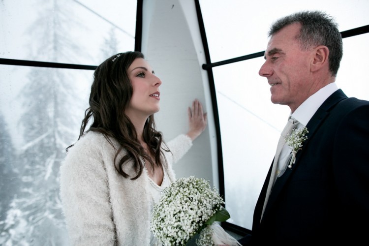 Snow covered mountain wedding in Italy by David Bastianoni 