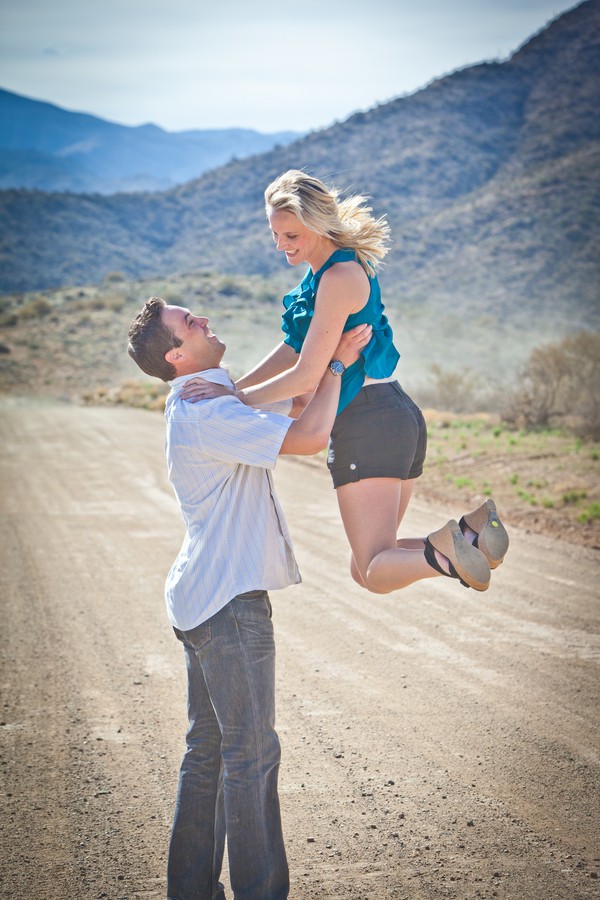 Quirky desert engagement shoot by Photography by Verdi