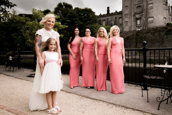 Bride-Bridesmaids-Pink-Dresses-Kilkenny-Wedding-Golden-Moments-photography-mrs2be