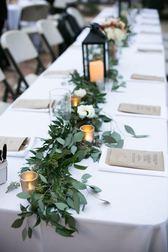 greenery-wedding-decor-table-runner