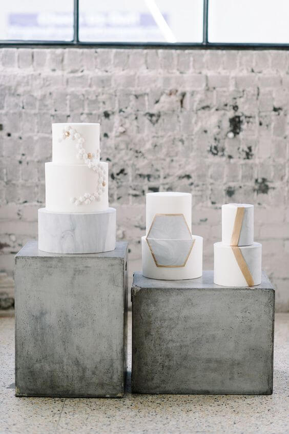 geometric-modern-minimalist-wedding-cake-decor