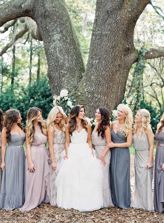 mix-match-neutral-palette-bridesmaid-dresses-silver-purple