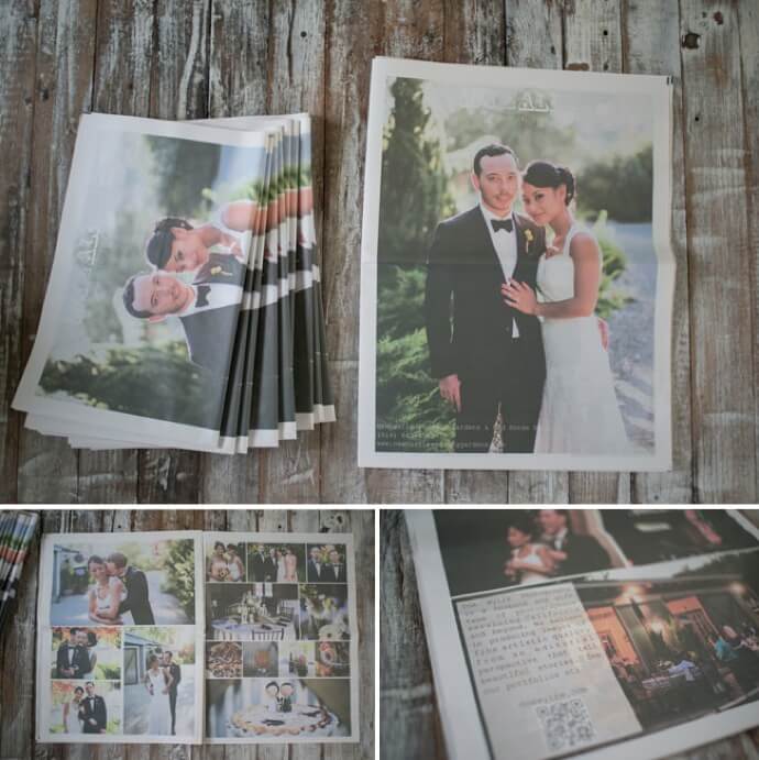 Wedding-thank-you-ideas-newspaper-photos-display