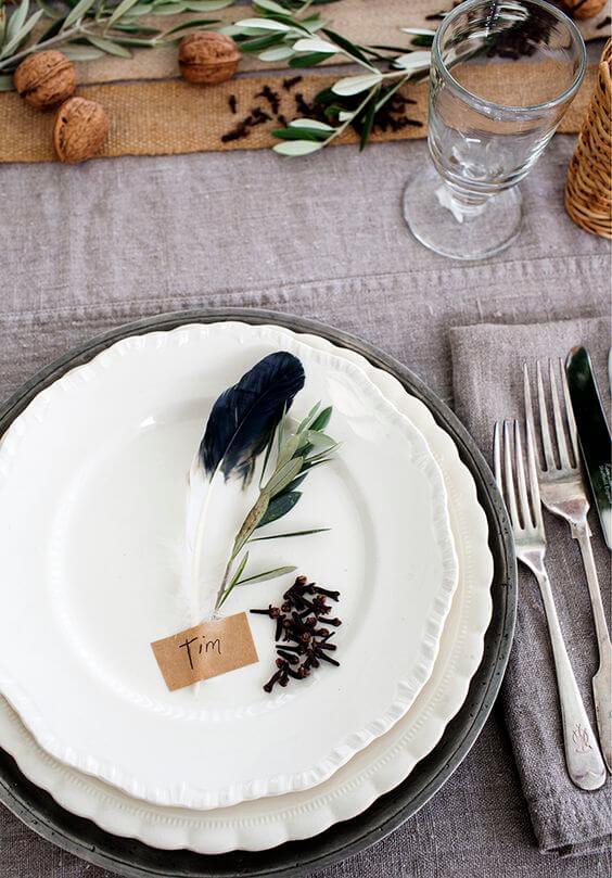 Wedding-Table-Place-Setting-Minimal-Feather
