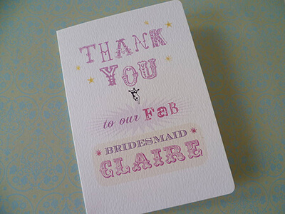 Bridesmaids thank you cards