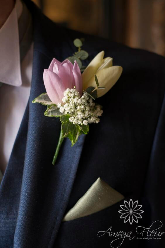 spring buttonholes for the groom