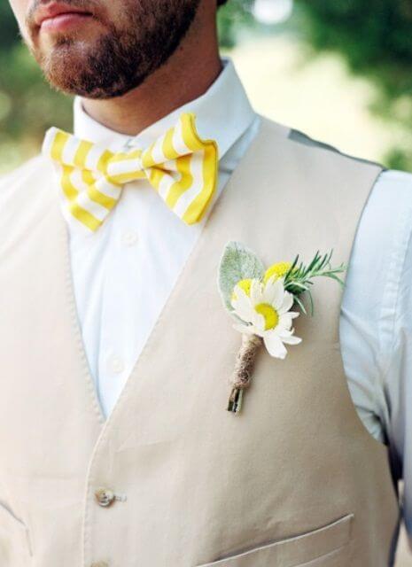 Grooms waistcoat and bow tie