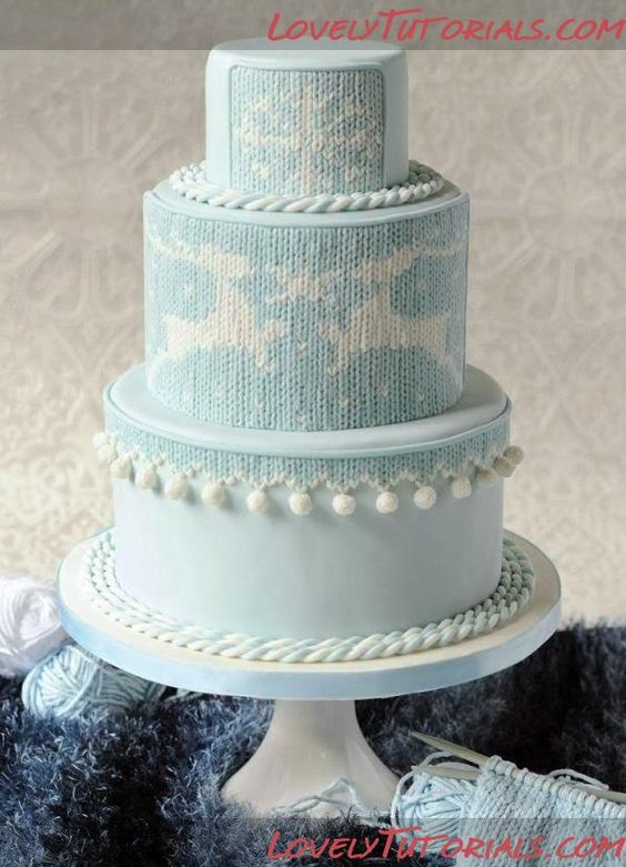 Cable knit wedding cake