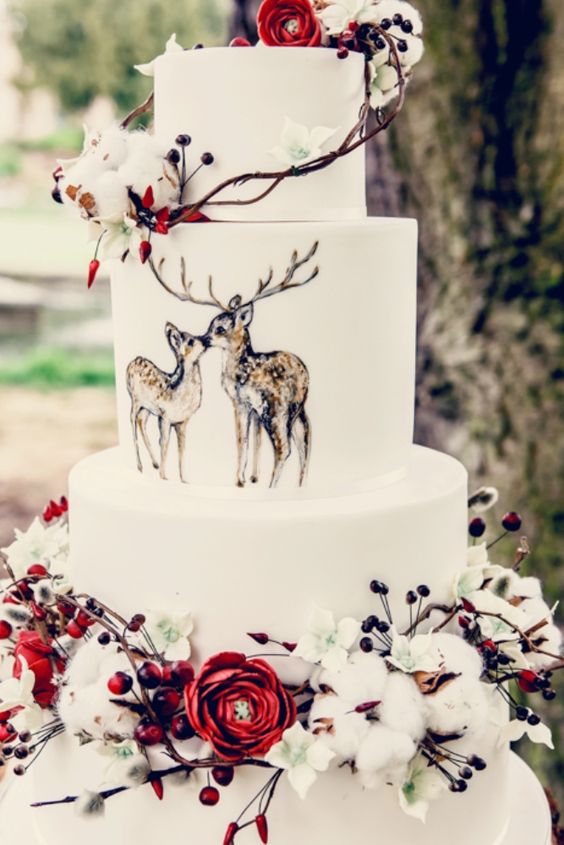 Christmas Inspired Wedding Cake