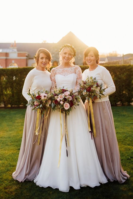 long sleeve bridesmaid dresses