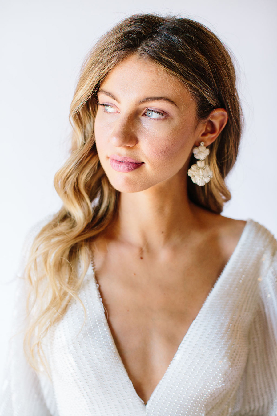 Diana  simple gold bridal earrings with pearls  Aureus Flos  Fine Art  Wedding Accessories