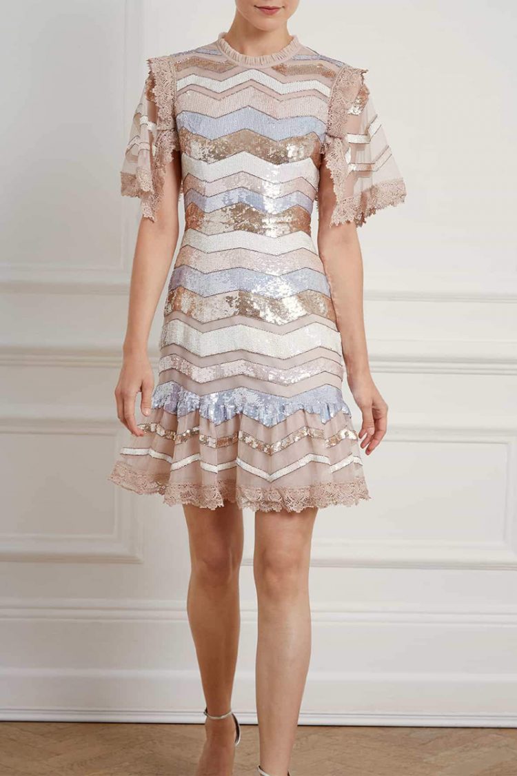 Pearl rose mini dress, Needle & Thread 